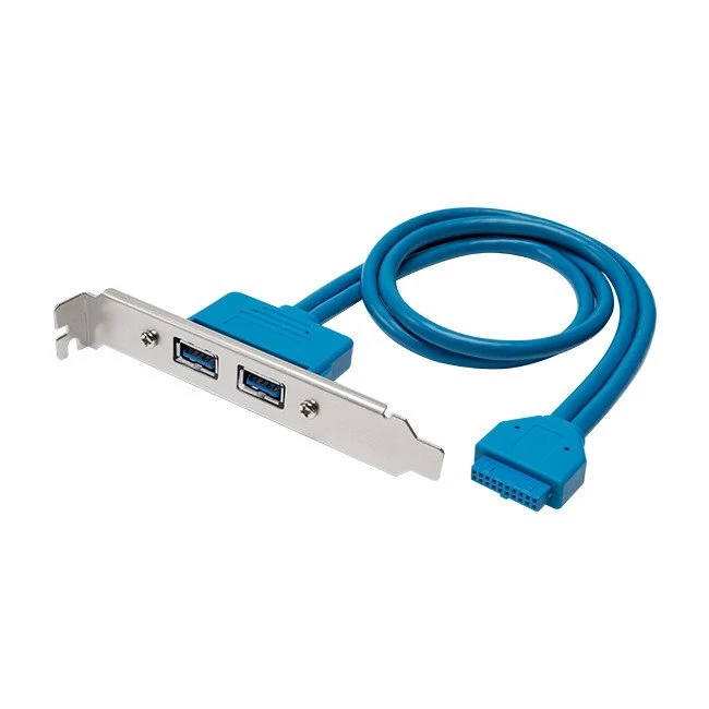마더보드 20핀-듀얼 USB3.0 A 암 케이블(PCI 브래킷 포함)