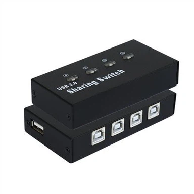 검은색 4 in 1 Out USB 2.0 공유 스위치