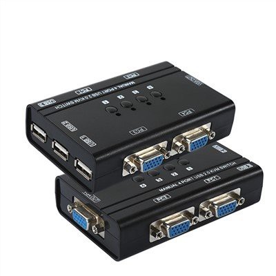 수동 4포트 USB 2.0 KVM 스위치