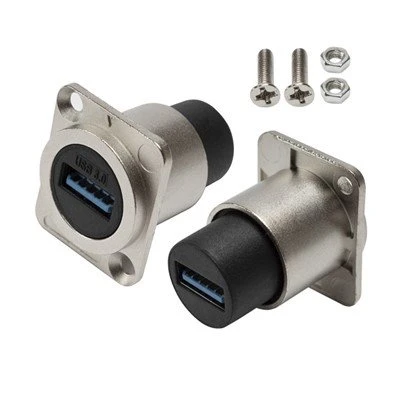 원형 D형 USB 3.0 소켓 커플러 패널 마운트 어댑터