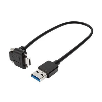 USB3.0 이중 잠금 나사가 있는 AM 케이블에 각진 유형 C 수