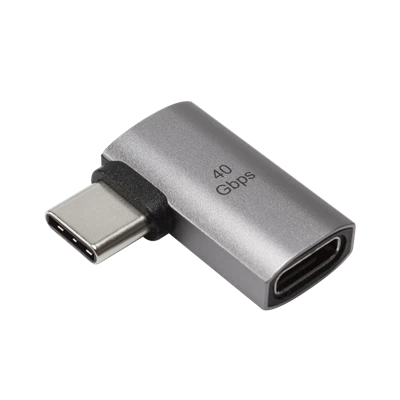 40Gbps 90도 USB C 남성-여성 어댑터