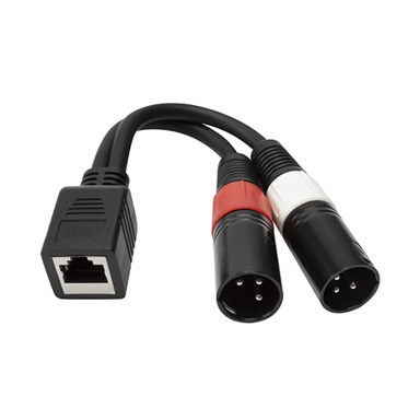 듀얼 XLR 플러그 오디오 케이블에 RJ45 암 소켓