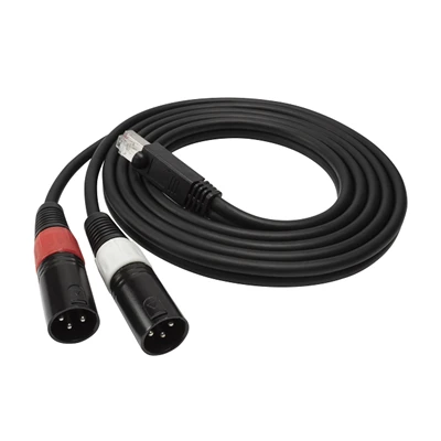 RJ45 남성 - 2 X XLR 남성 오디오 패치 케이블