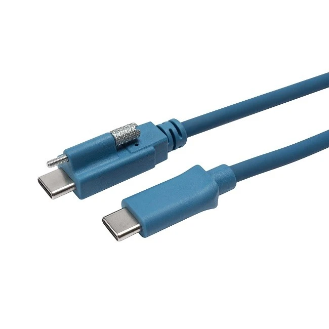 USB Single Screw Lock Type-C To C Male Cable 10GB Data 3A Power