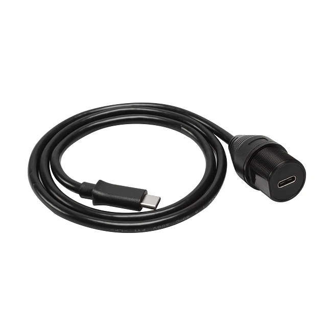 방수 USB C 자동차 대시 플러시 패널 마운트 연장 케이블